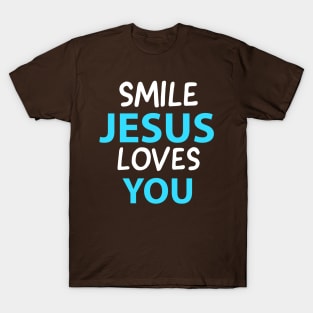 Smile Jesus Loves You Motivational Christians Quote T-Shirt